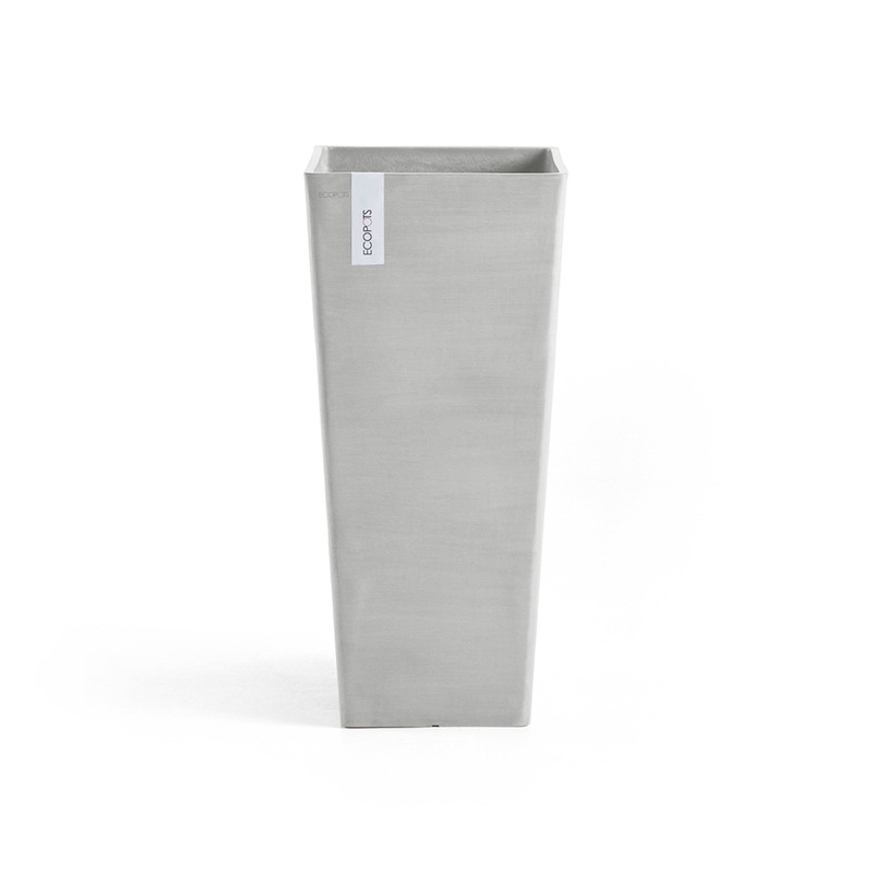 Ecopots Rotterdam High Durable Modern Square Indoor/Outdoor Recycled-Based Composite Flower Planter
