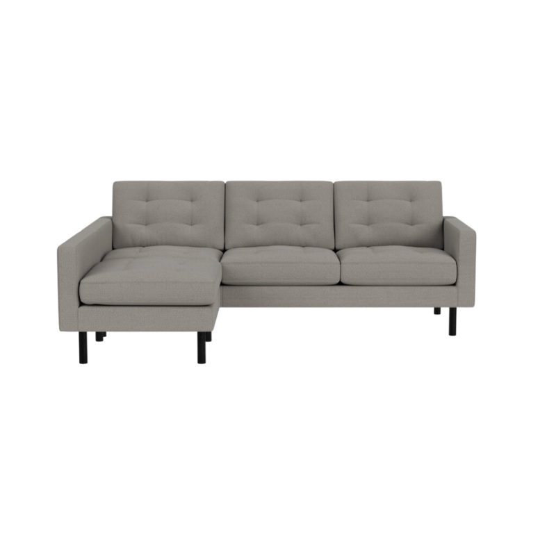 EQ3 Joan 87″ Two-Piece Sectional Sofa With Extended Seat – Panama Grey