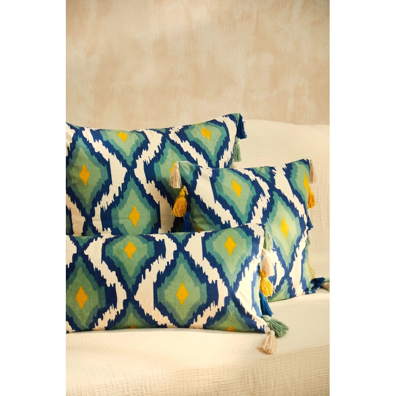 Funda de cojn con print turquesa Bahamas