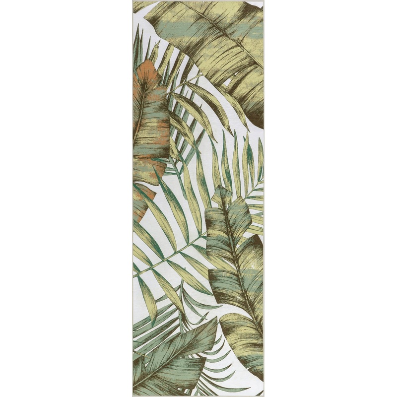 Jungle Spill Proof Washable Rug | Sage Green