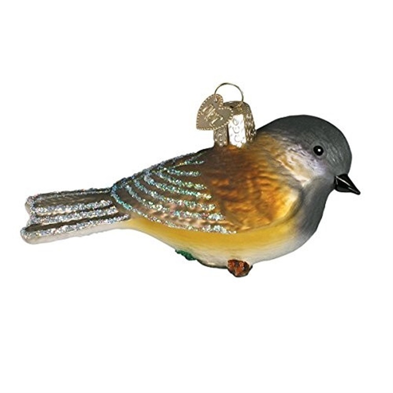 Old World Blown Glass Christmas Tree Ornament, Black-Capped Chickadee