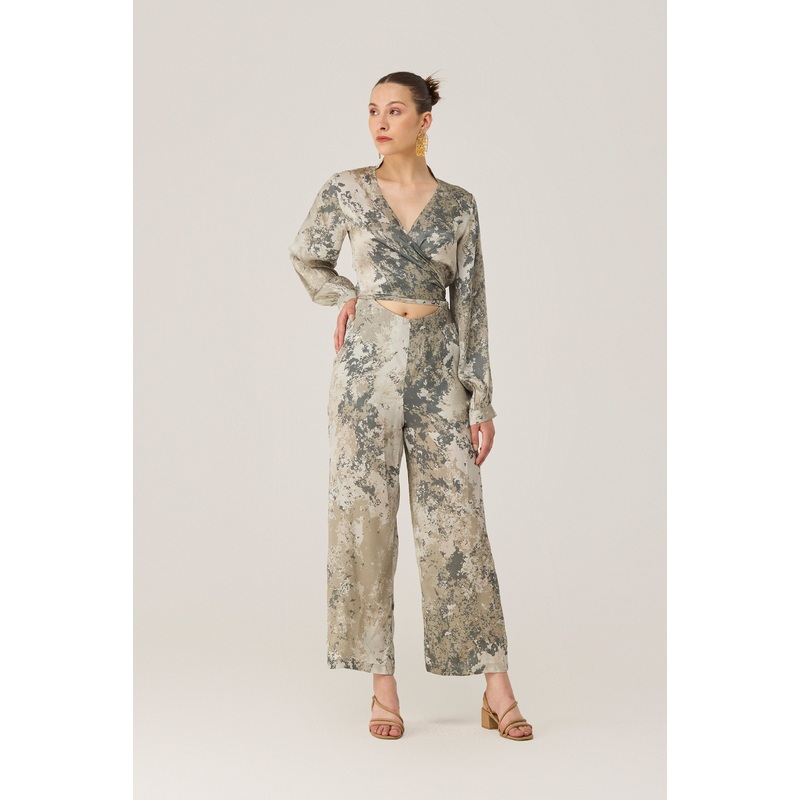 Sahara Dusk Wrap-Style Jumpsuit