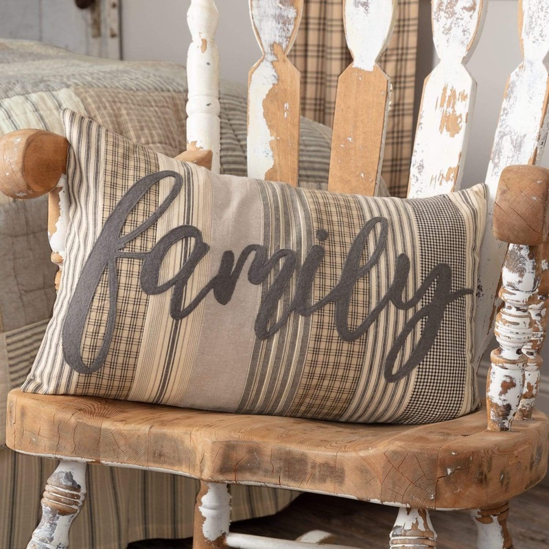 Sawyer Mill Charcoal Family Pillow 14×22