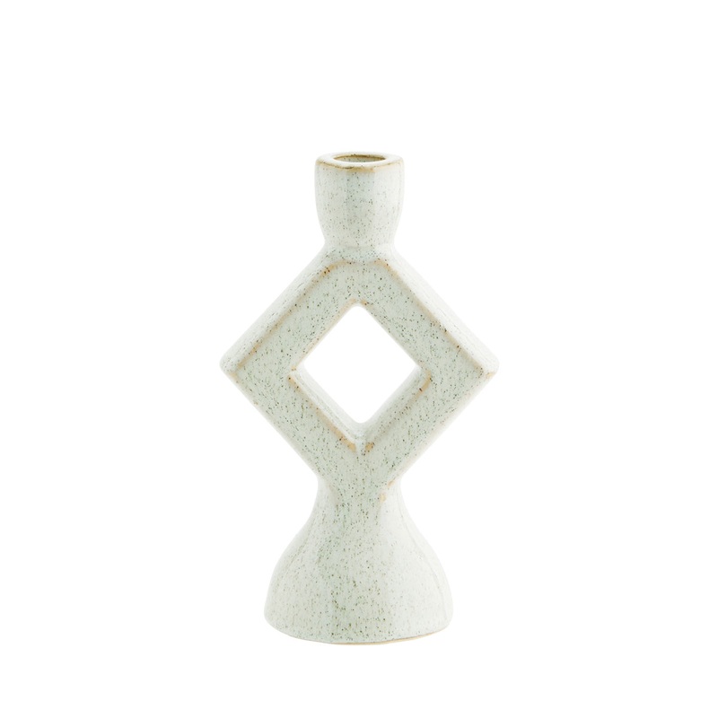 Stoneware Candle Holder White 20.5cm