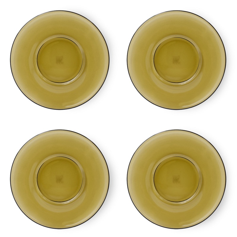 70s Glassware: Saucers Mud brown (Set of 4)