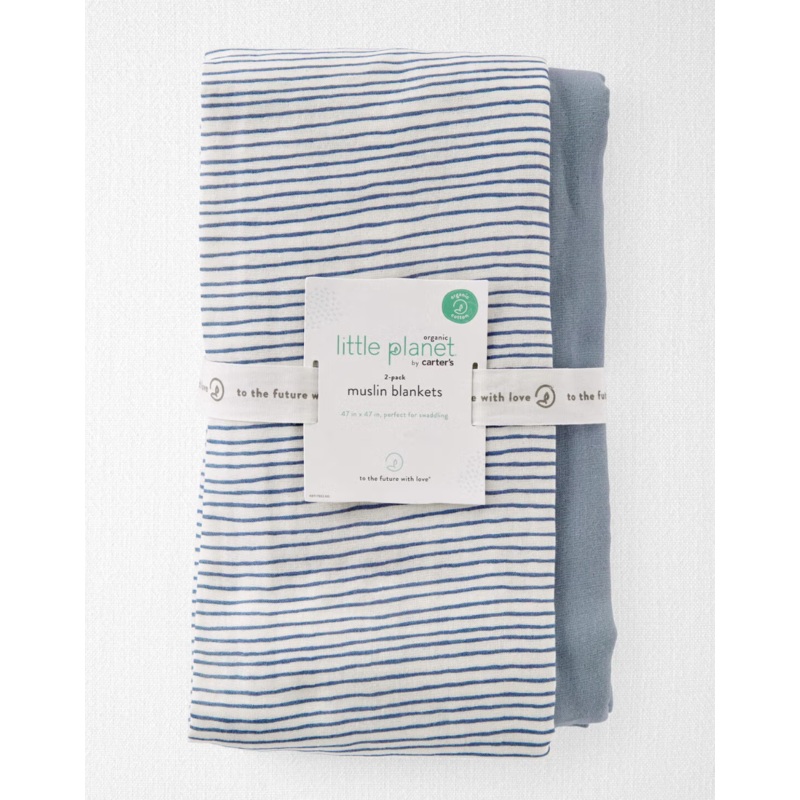 Baby 2-Pack Organic Cotton Muslin Swaddle Blankets – Painterly Stripes