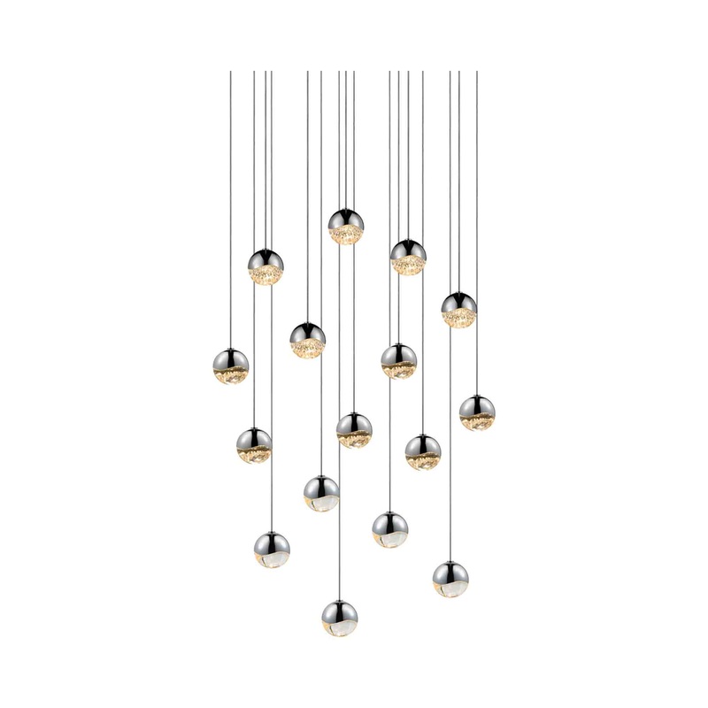 Grapes 16-Light Square LED Multipoint Pendant Light