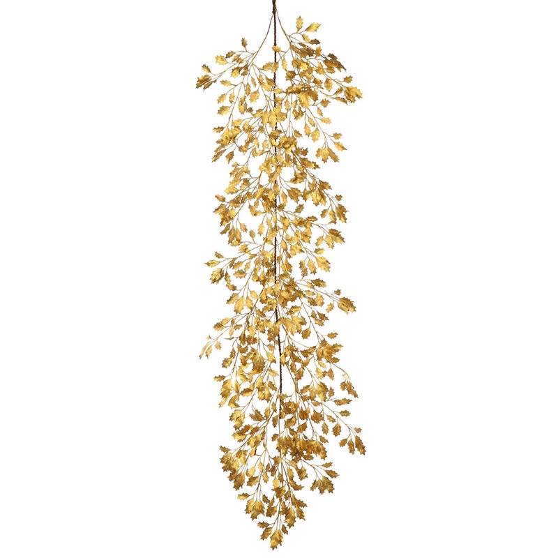 Holly Leaf Garland  -Gold