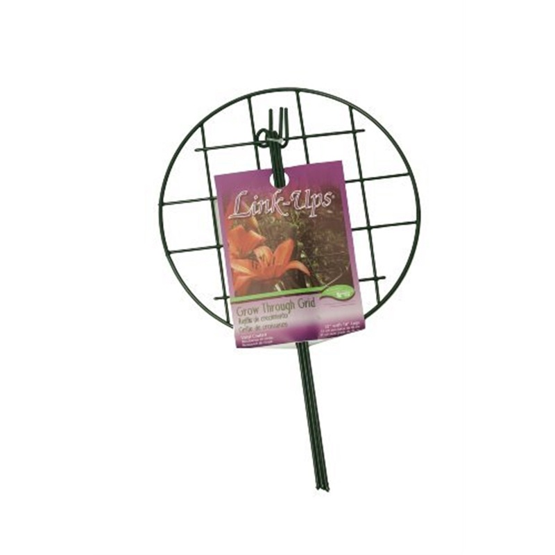 Luster Leaf Link-Ups Grow Through Round Grid Plant Support, 12″ Grid x 18″ Leg