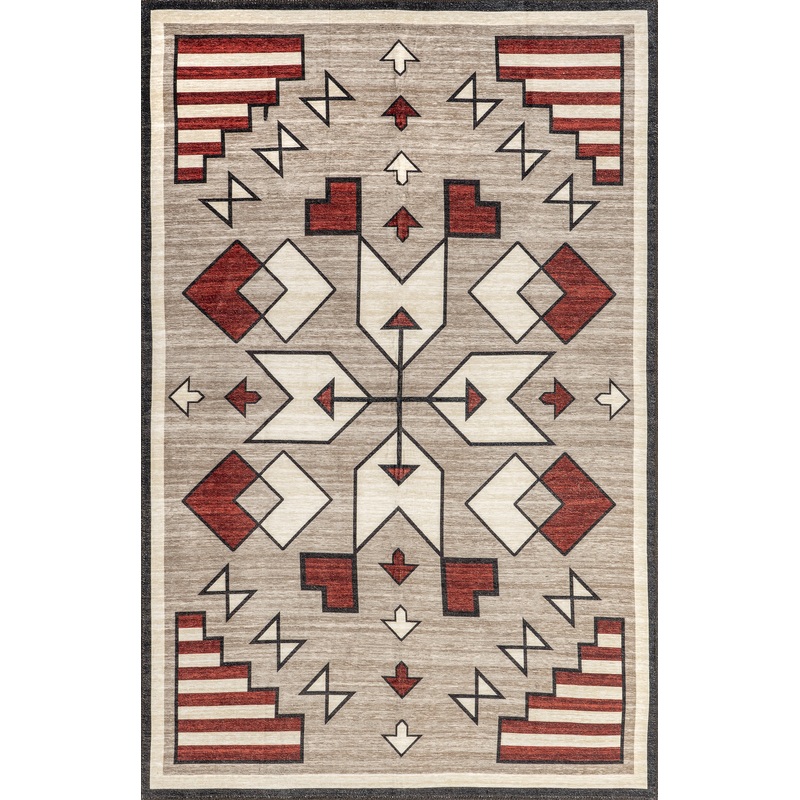Rosita Washable Aztec Rug | Brown