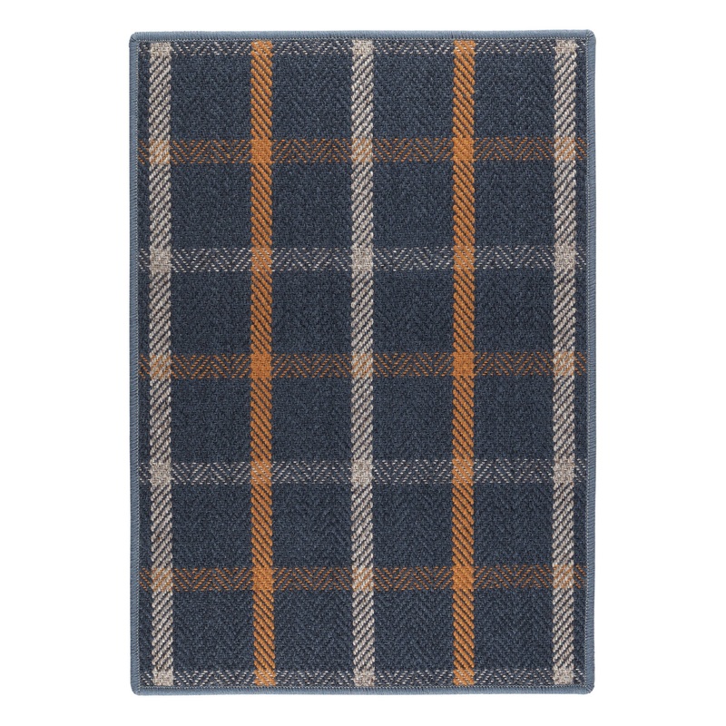 Jackson Navy/Ivory Woven Wool Custom Rug