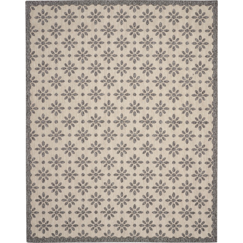 Nourison Cozumel 7′ x 10′ Cream Farmhouse Indoor/Outdoor Rug