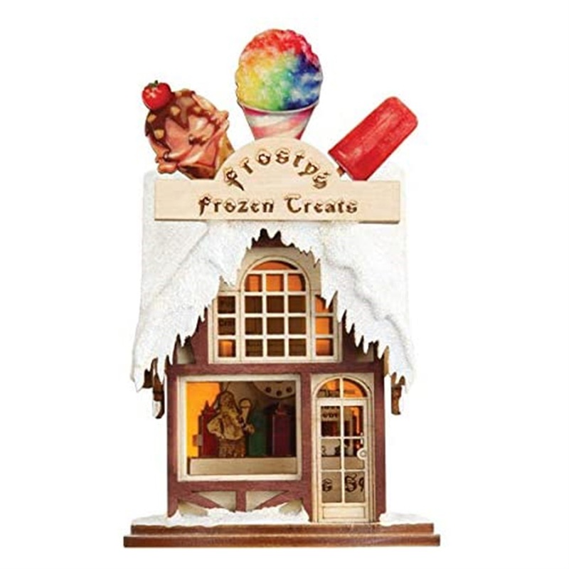 Old World Ginger Cottages Wooden Ornaments Frosty’s Treat Shop