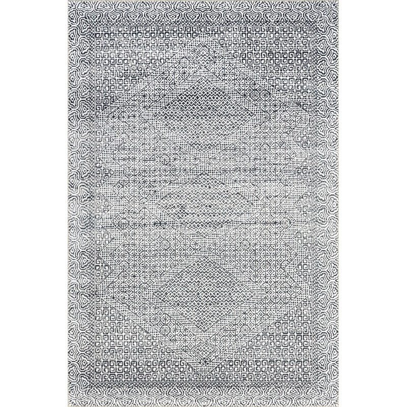 Diamond Mosaic Spill Proof Washable Rug | Grey