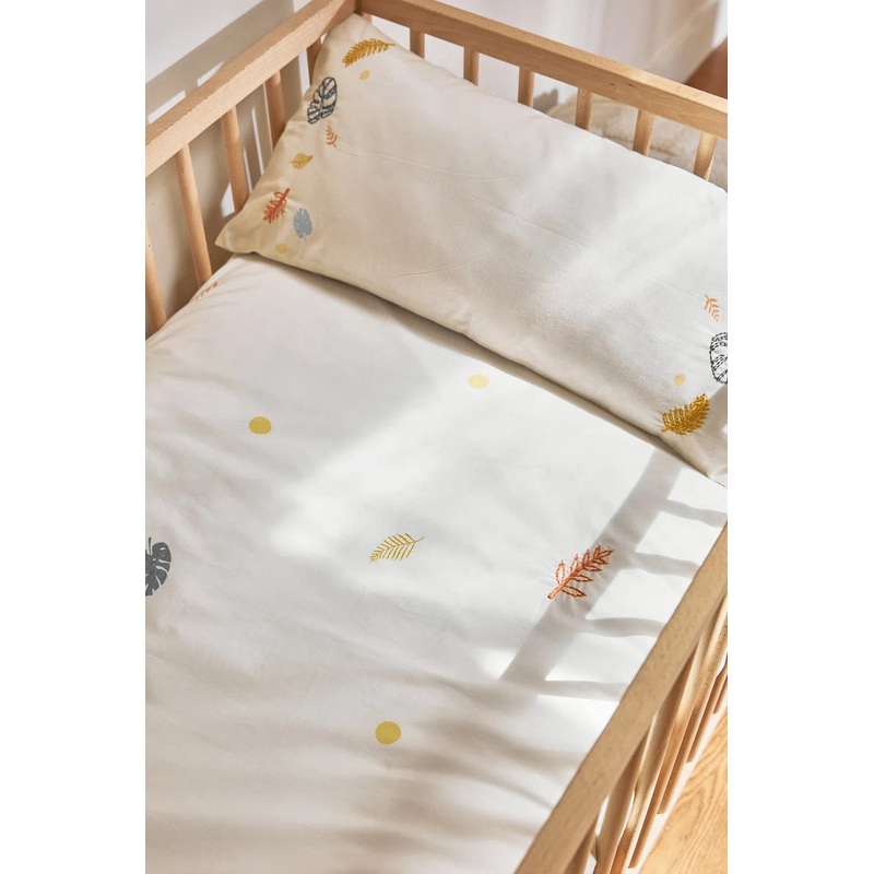 Funda nrdica de cuna + funda de almohada con motivos naturales Zunca