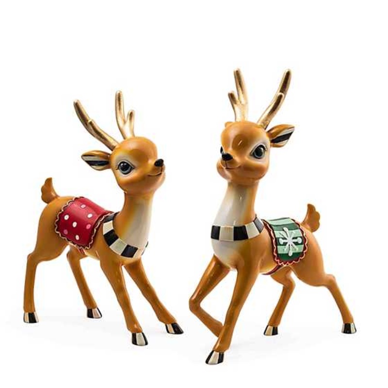 Granny Kitsch Tabletop Deer – Set of 2