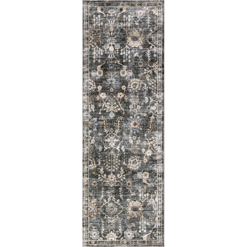 Jaylah Medallion Washable Rug | Charcoal