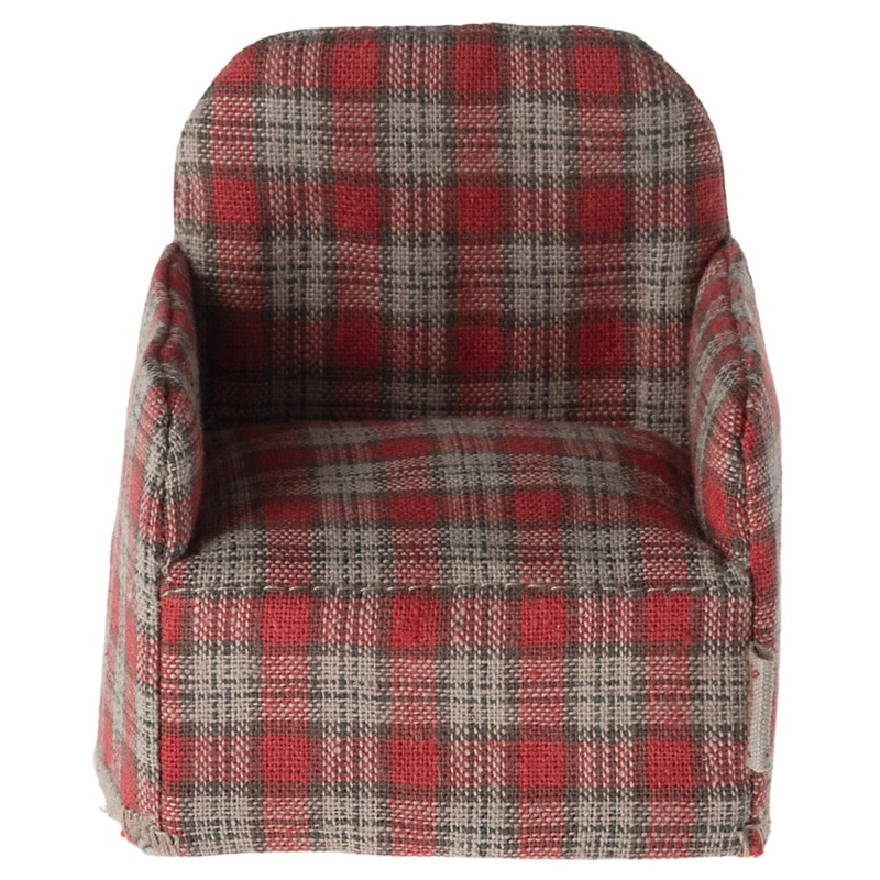 Maileg, Mouse Chair – Red Checker