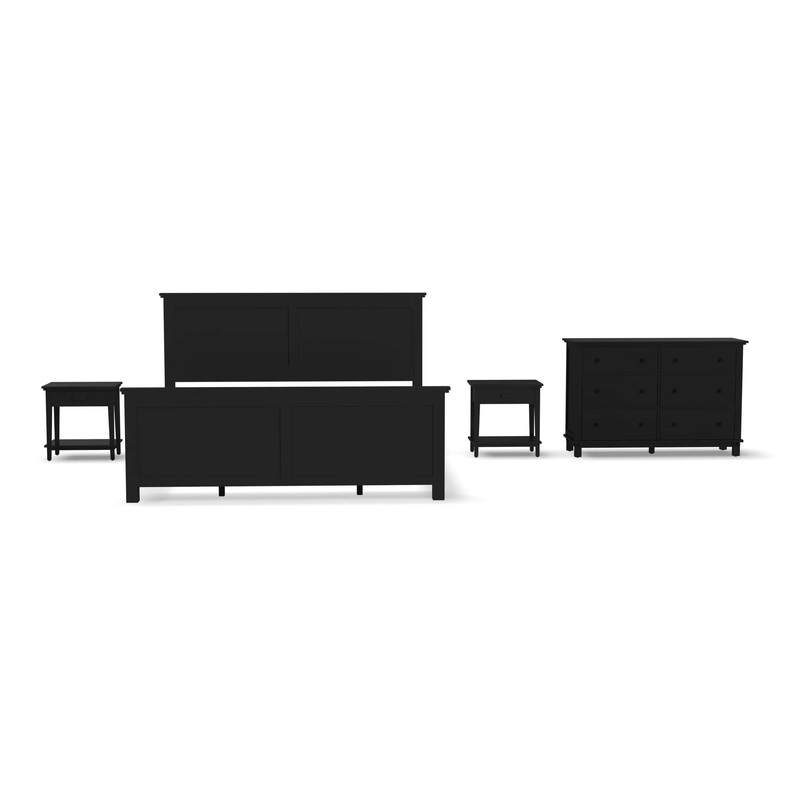 Traditional King Bed, Two Nightstands and Dresser By Oak Park