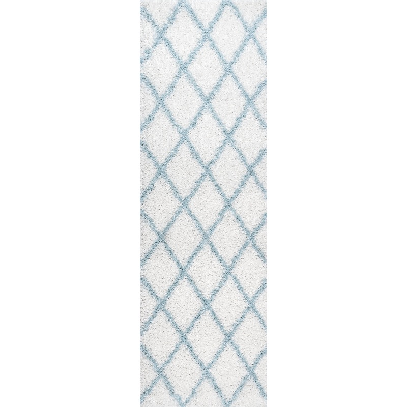 Easy Shag Lattice Rug | Blue