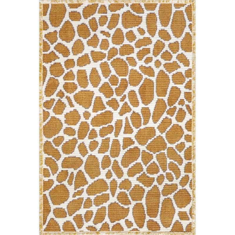 Hayley Giraffe Spots Rug | Mustard