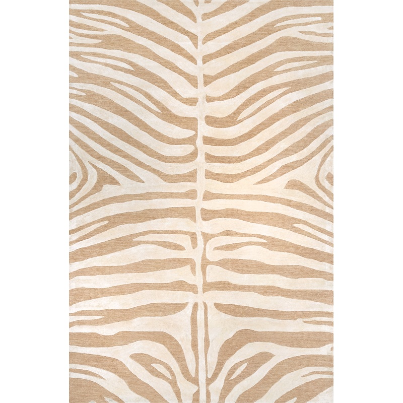 Kylie Wool-Blend Zebra Rug | Tan