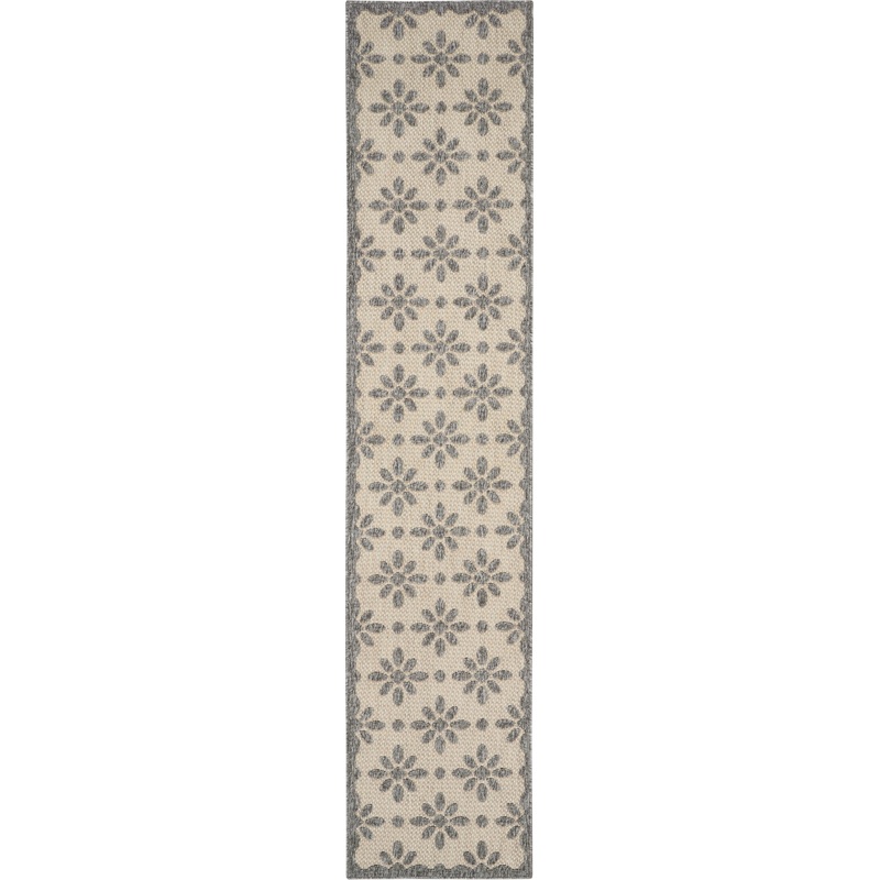 Nourison Cozumel 2’2″ x 10′ Cream Farmhouse Indoor/Outdoor Rug