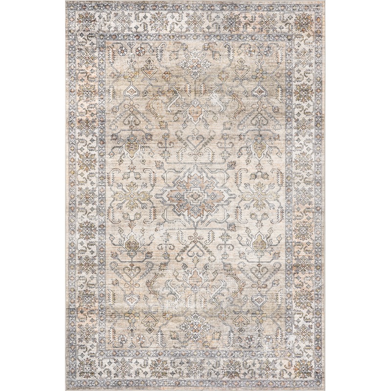 Yvette Spill Proof Washable Rug | Light Orange