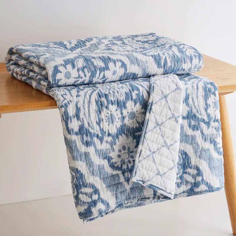Becker Coastal Blue Quilted Throw – Coastal Throw Blanket
