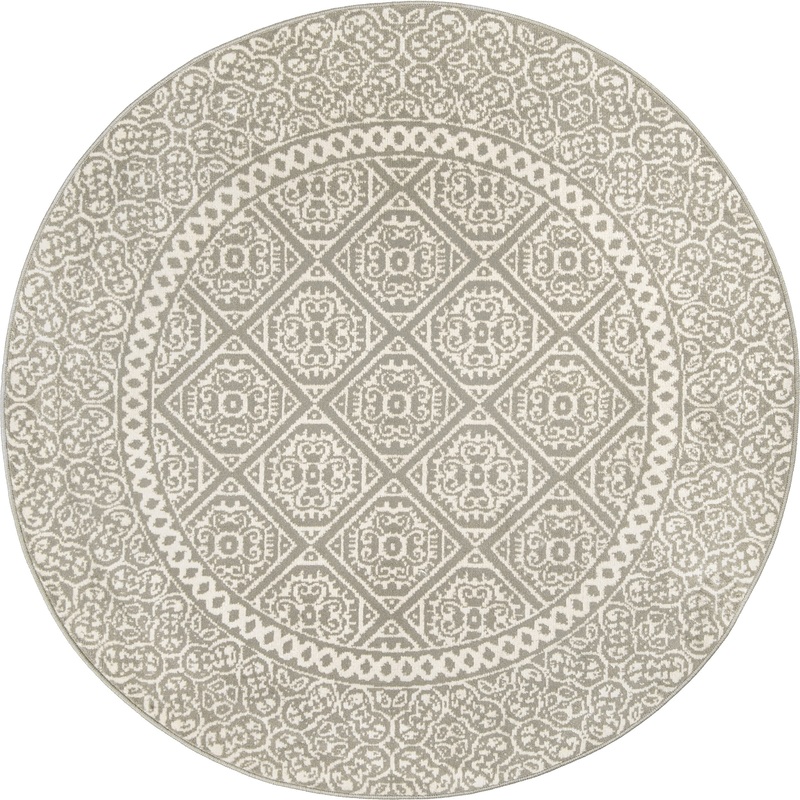 Floral Tiles Rug | Grey