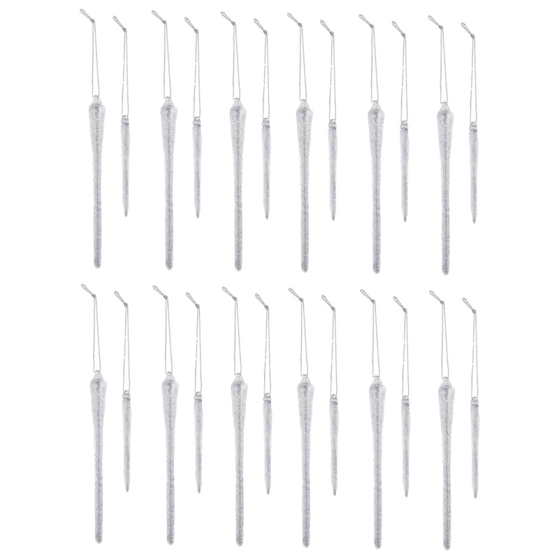Old World Christmas Blown Glass Ornament for Christmas Tree, Frosty Glass Icicles 24Pc (with OWC Gift Box)