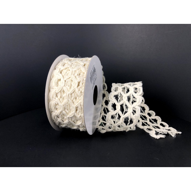 White Open Weave Ribbon Bolt