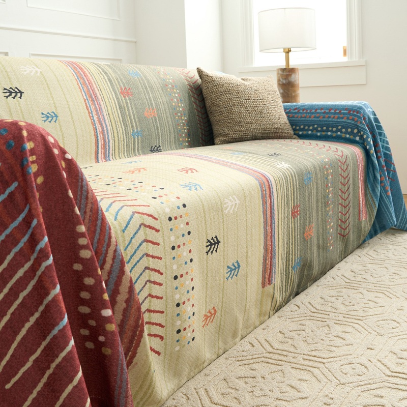 Earth Tone Stripe Sofa/Couch Cover