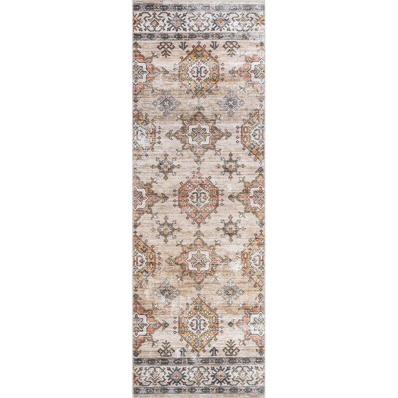 Francesca Timeworn Charm Spill Proof Washable Rug | Beige