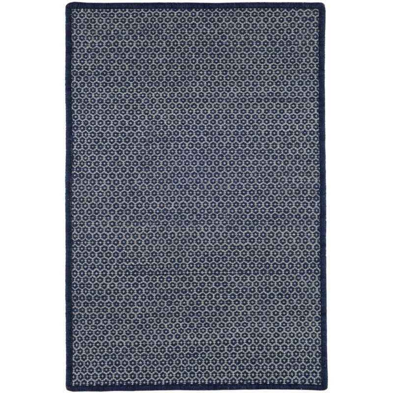 Honeycomb Handwoven Wool Custom Rug | Indigo/Grey