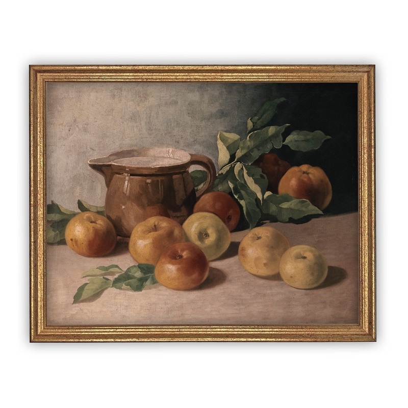Still Life Apples Vintage Art