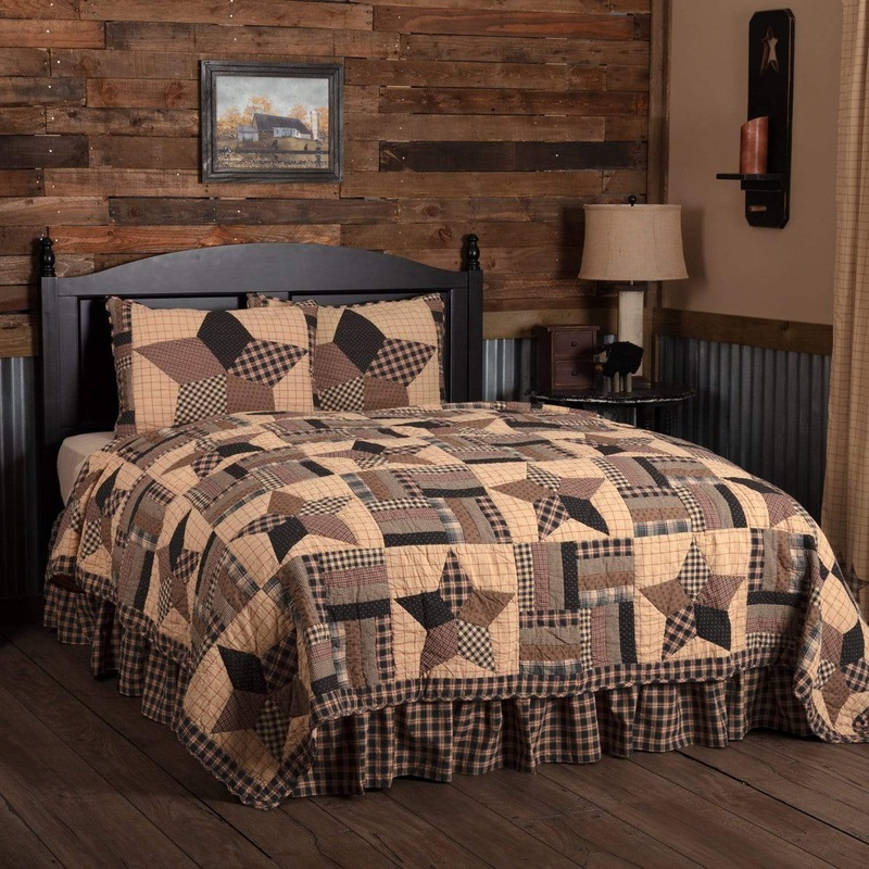 Bingham Star Queen Quilt Set; 1-Quilt 94Wx94L w/2 Shams 21×27